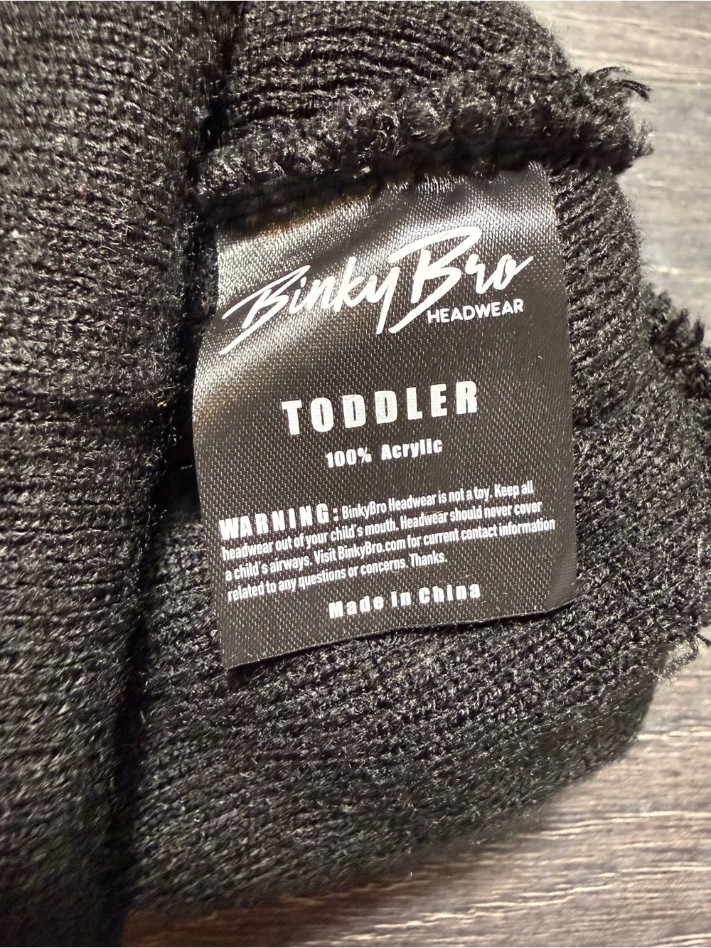 Binky Bro Toddler Black & White Pom Beanie